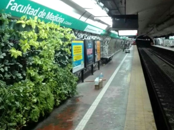 Muros verdes en el Subte